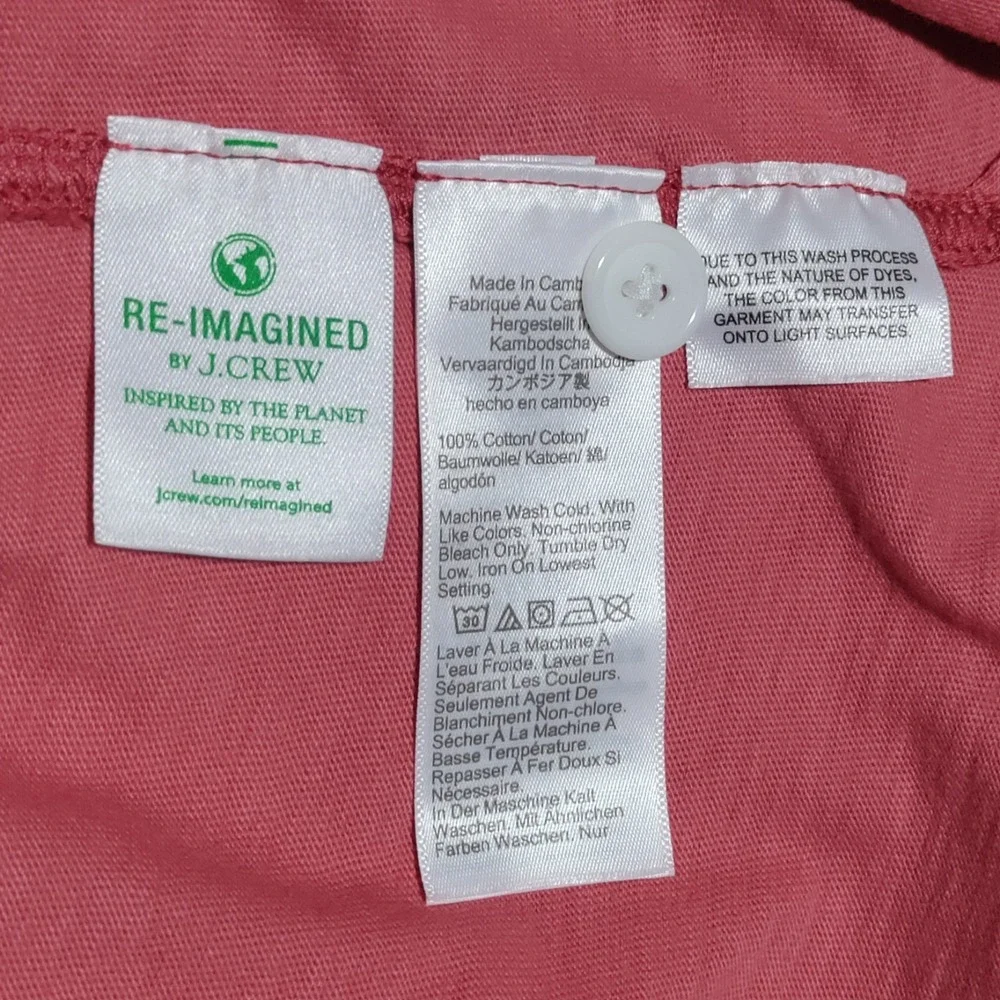 NEW J Crew Garment Dyed Harbor Shirt Men Size XXL Camp Collar Nantucket Red/Pink